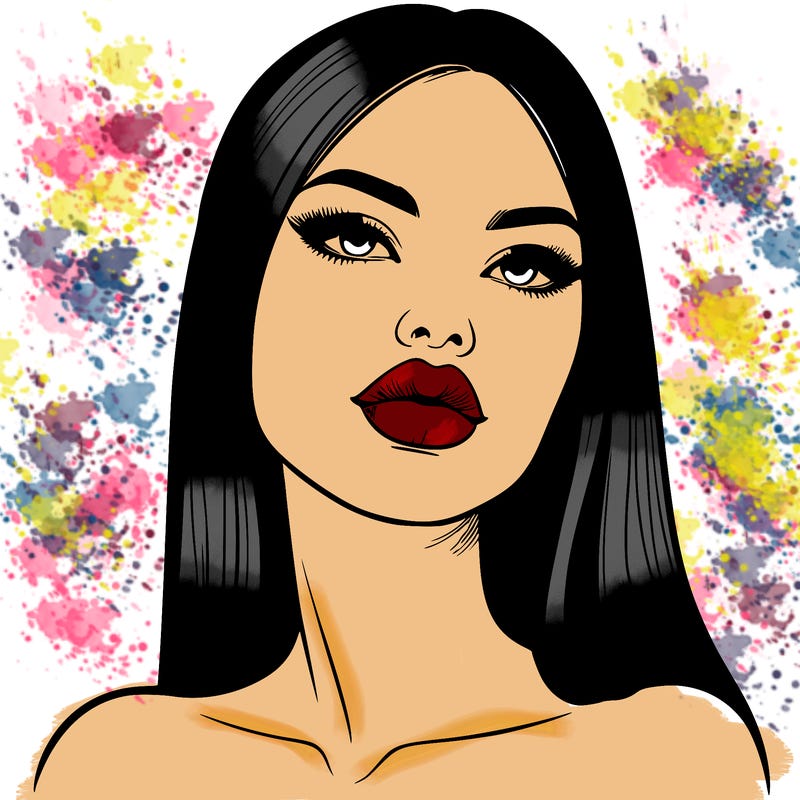 realistic woman with full lips