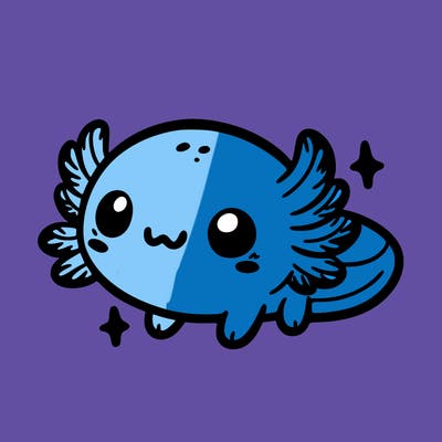 cute easy baby axolotl