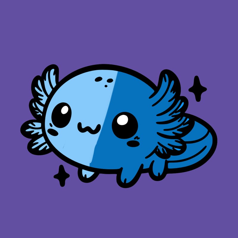 cute easy baby axolotl