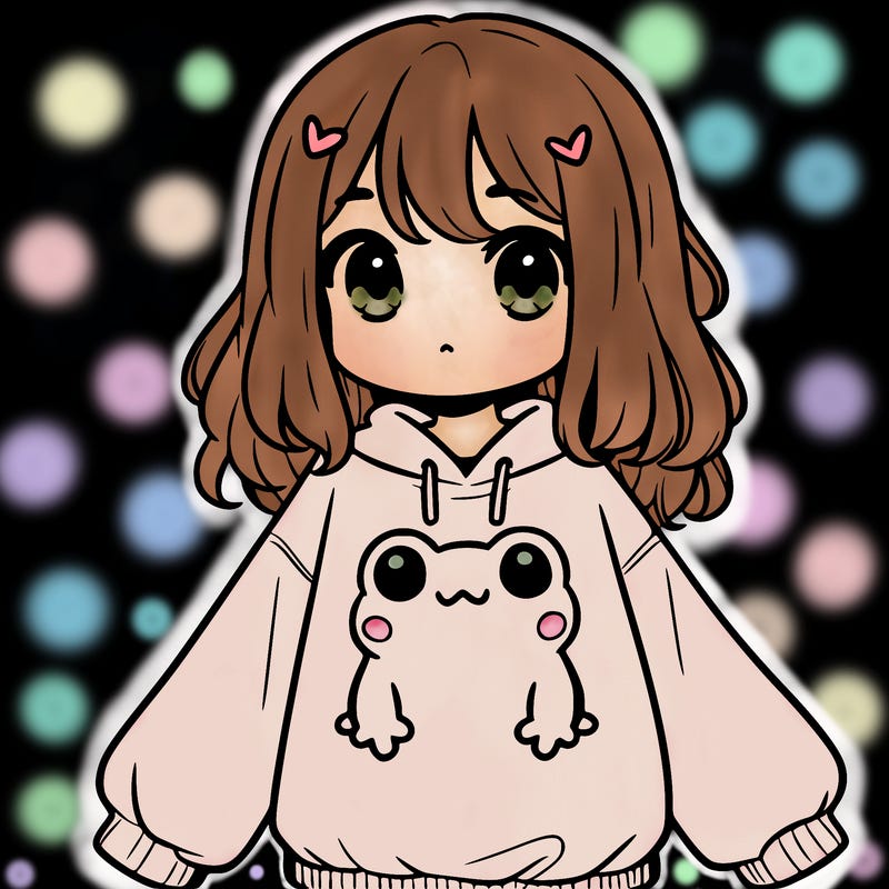 girl wearing frogging sweatshirt