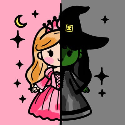 split princess and witch