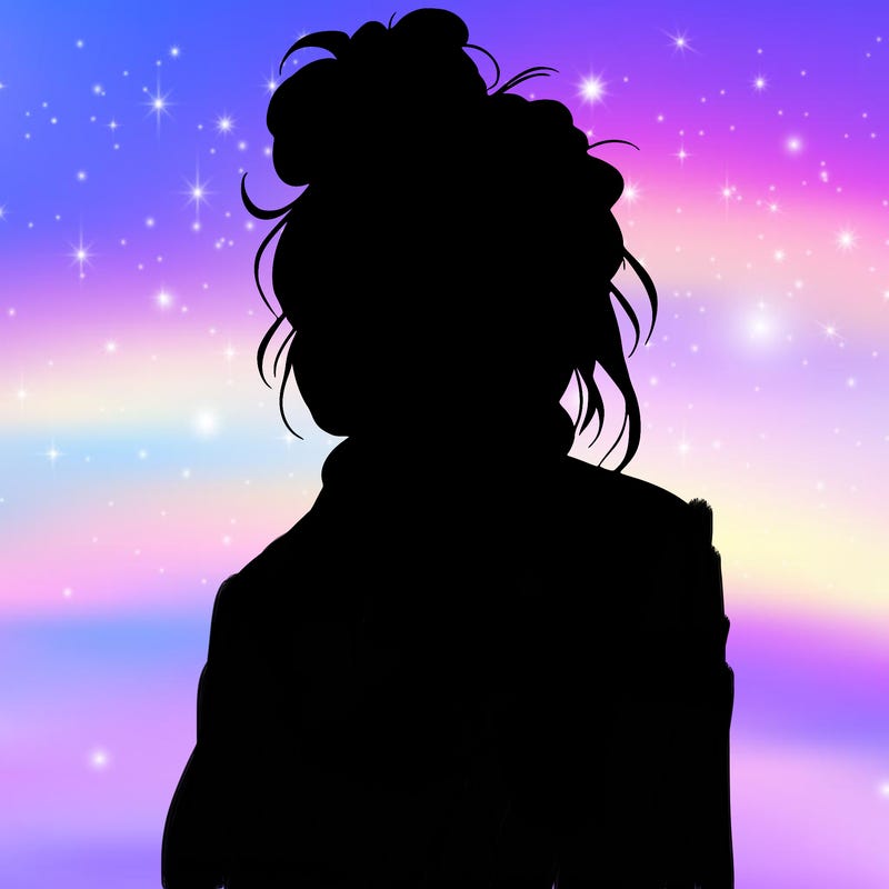 realistic woman with pajamas on and a messy bun