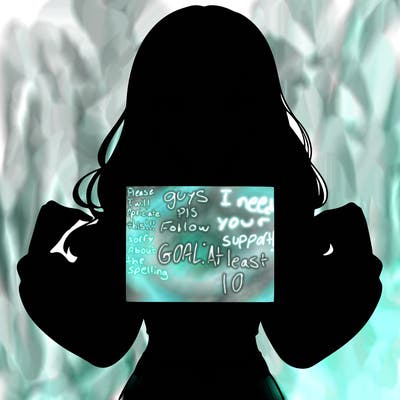 girl holding a blank sign in a long sleeve crop top