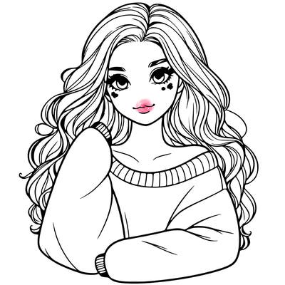 a beautiful girl in a big sweatshirt