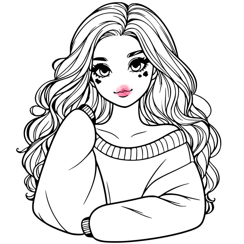 a beautiful girl in a big sweatshirt