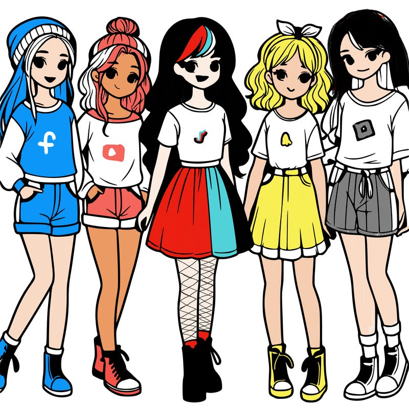 a group of five girls