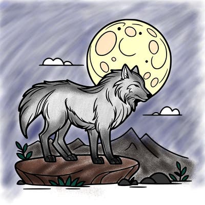 wolf moonlight