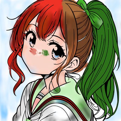 manga girl with ponytail