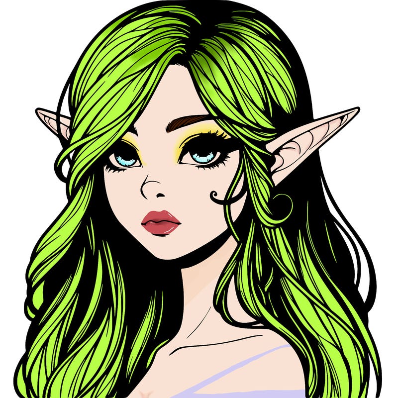 elf girl realistic dark fantasy
