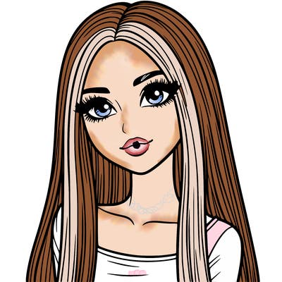 realistic girl with straight and long hair