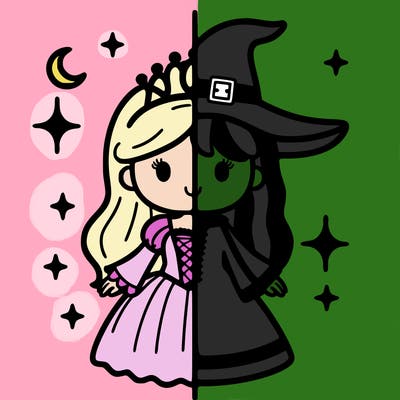 split princess and witch