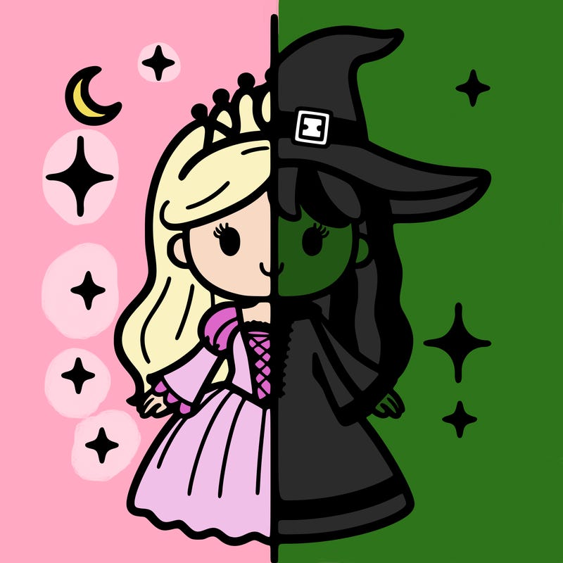 split princess and witch