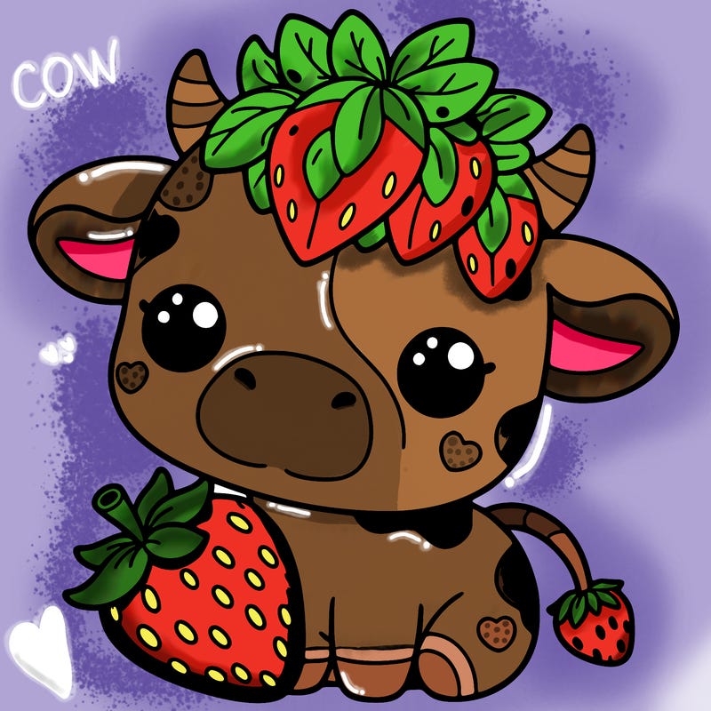 cute strawberry cow