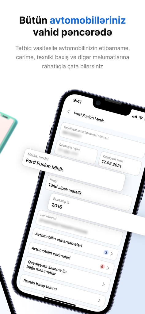 E-polis - E-polis mobile app interface displaying detailed vehicle information including model year and registration status on an iPhone.