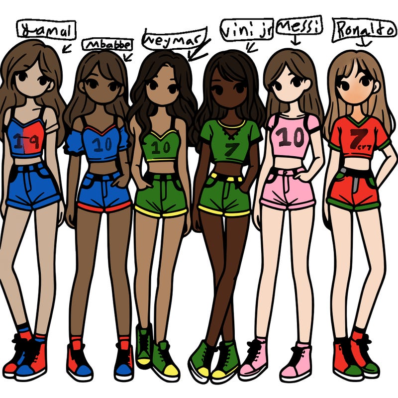 a group of girls wearing crop tops and shorts