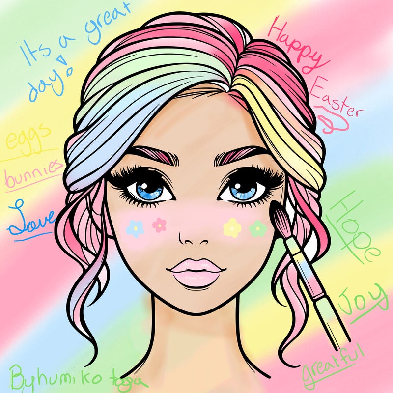 realistic person with makeup