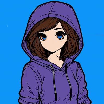 realistic girl with hoodie