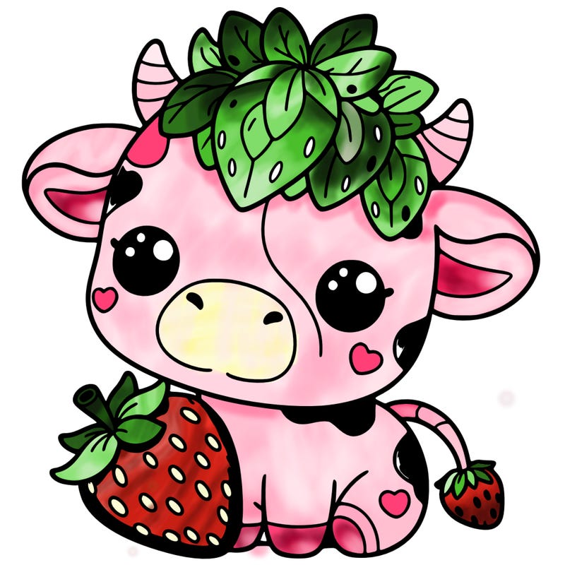 cute strawberry cow