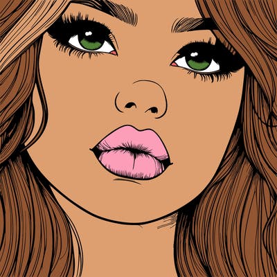 really realistic girl with lips