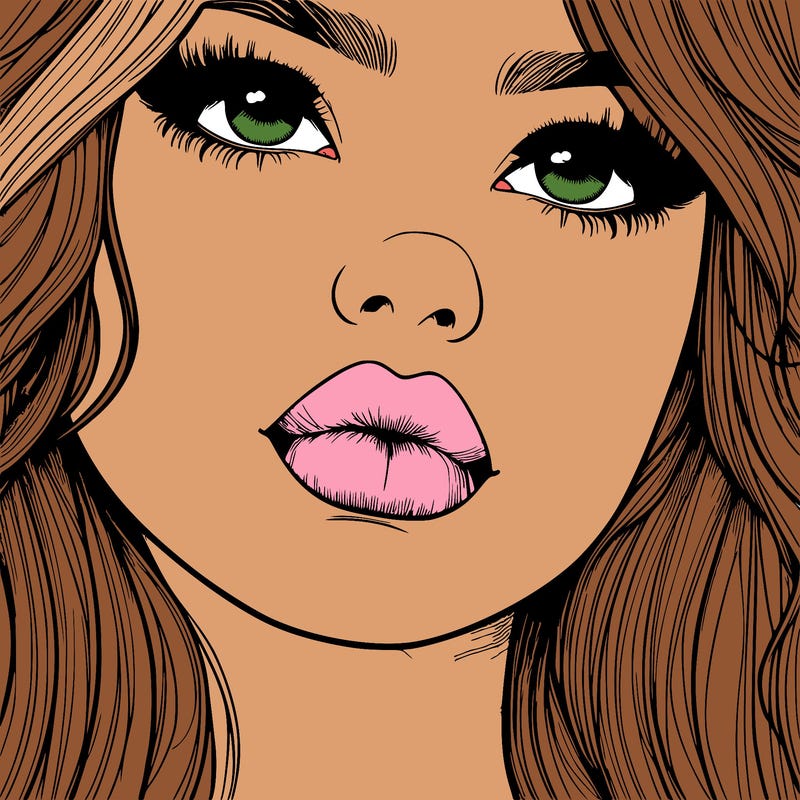 really realistic girl with lips