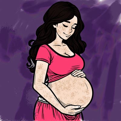 woman heavily pregnant realistic