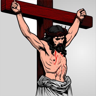 jesus realistic on the cross
