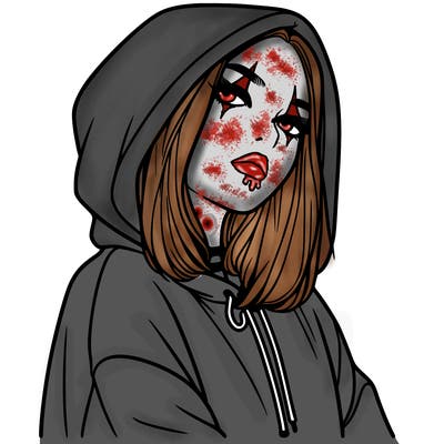 a realistic girl in a hoodie
