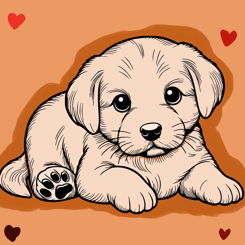 a cute realistic puppy