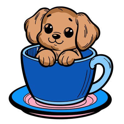 dog in a cup