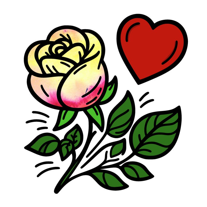 rose and heart