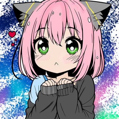shy anime catgirl