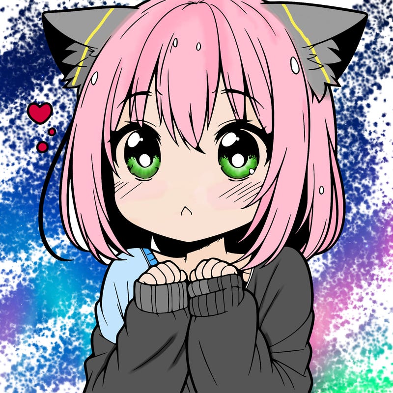 shy anime catgirl