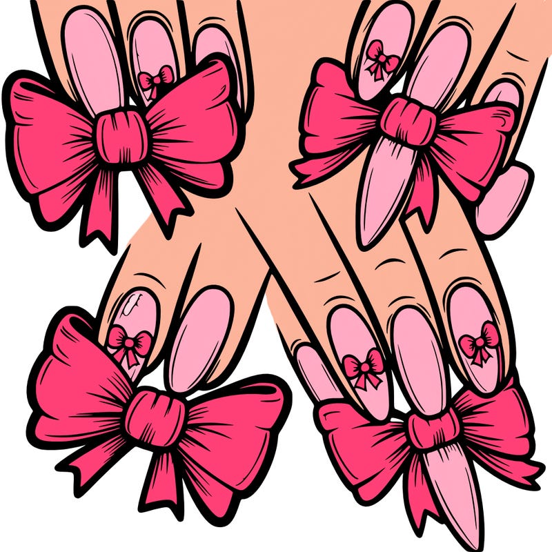 nails with cute bows