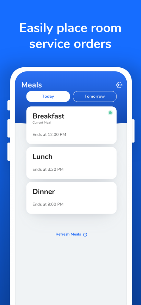 CBORD Patient - CBORD Patient app interface for placing hospital room service meal orders.