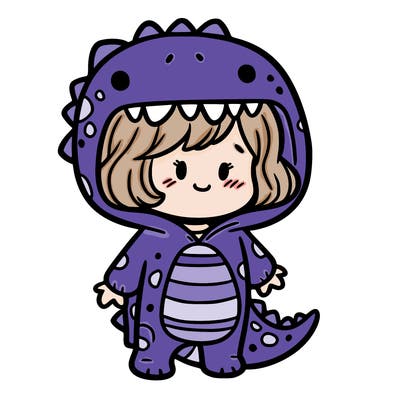 girl in dino costume