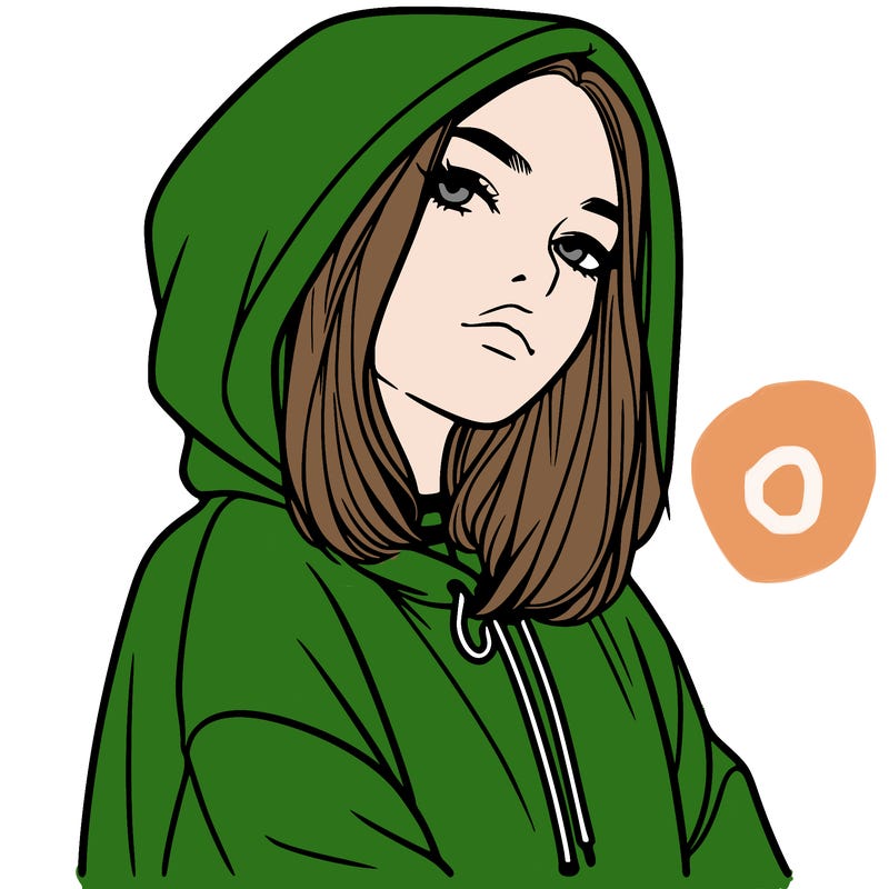 a realistic girl in a hoodie
