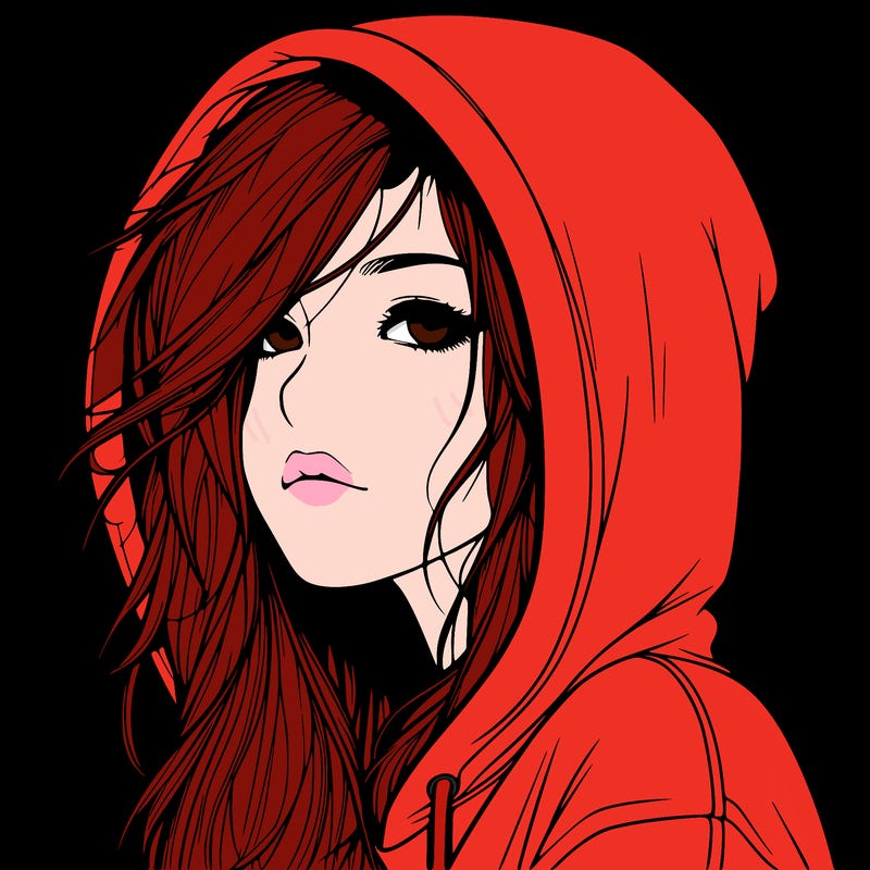 realistic girl with hoodie on