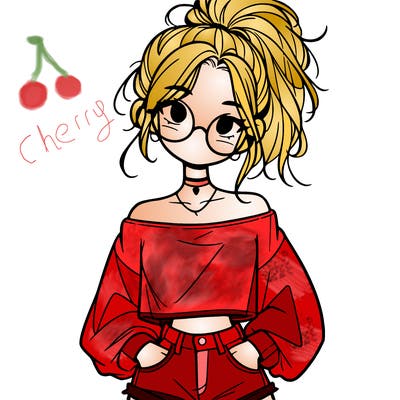 girl with a messy ponytail glasses a baggy crop top and jean shorts