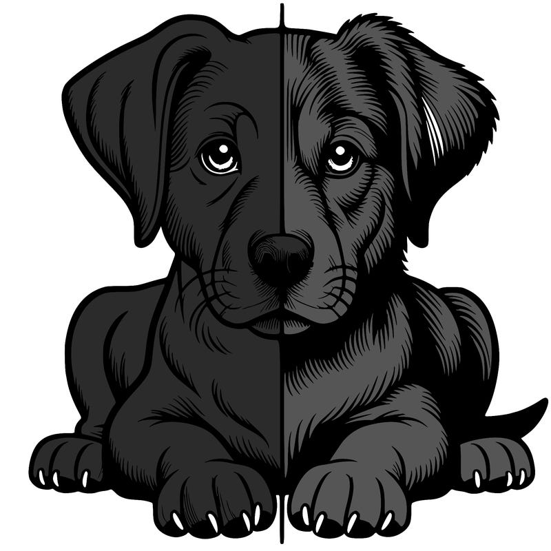 realistic dog split picture