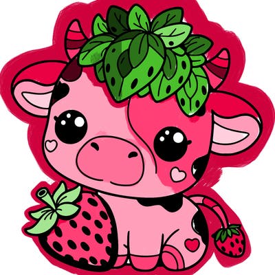 cute strawberry cow