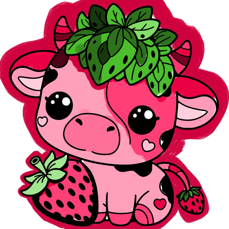 cute strawberry cow