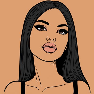 realistic woman with full lips