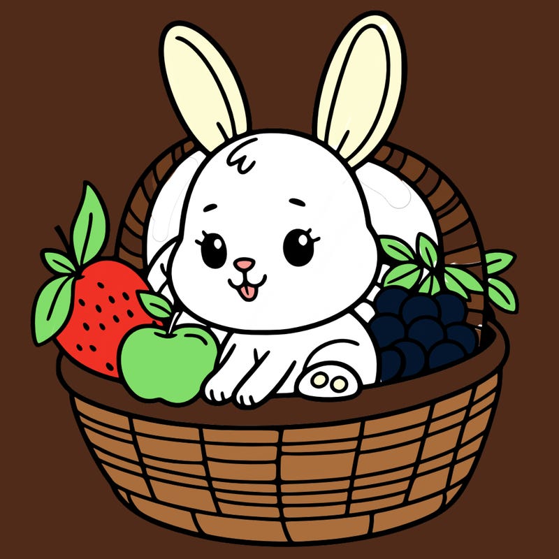 bunny in a fruit basket