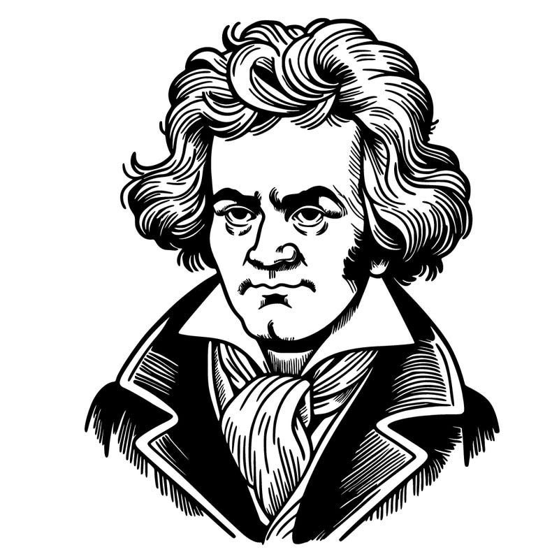draw a portrait of classical composer beethoven