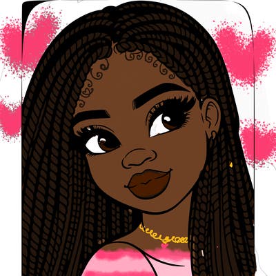 beautiful black girl with braids