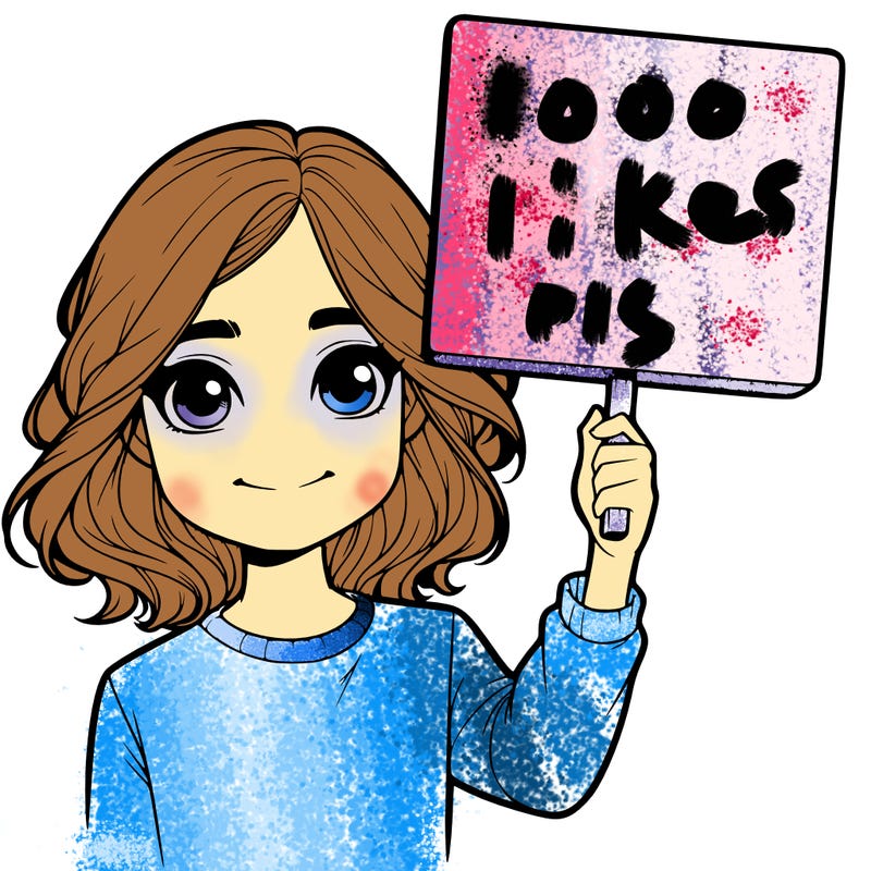realistic girl holding up a sign