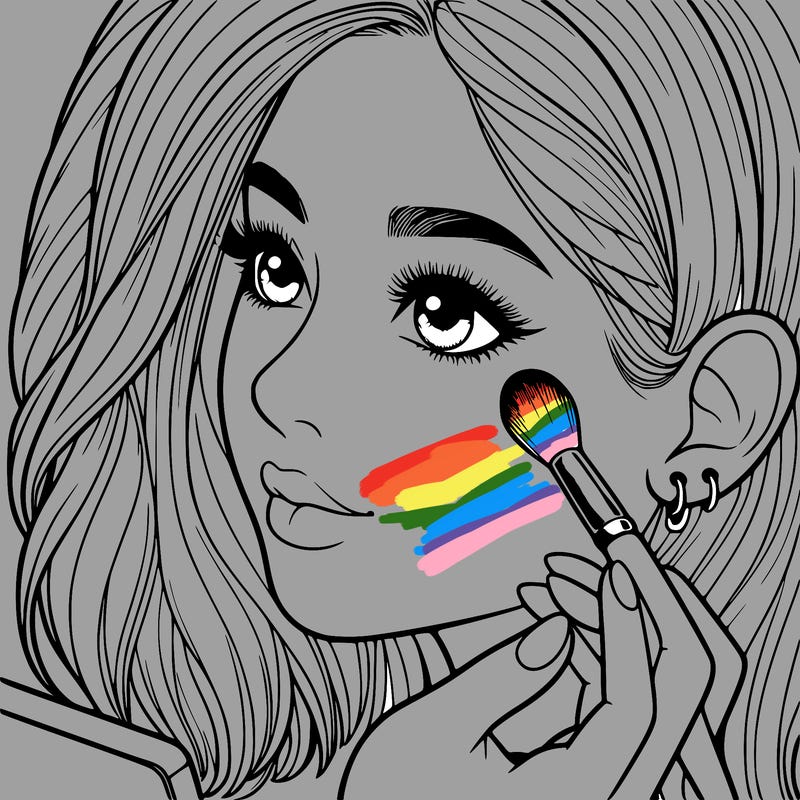 a realistic girl doing her makeup