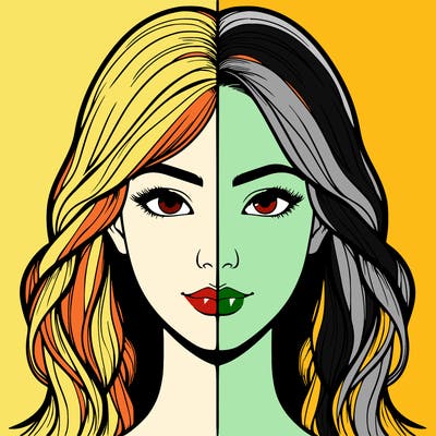 realistic girl, split