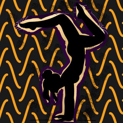 a woman doing a handstand