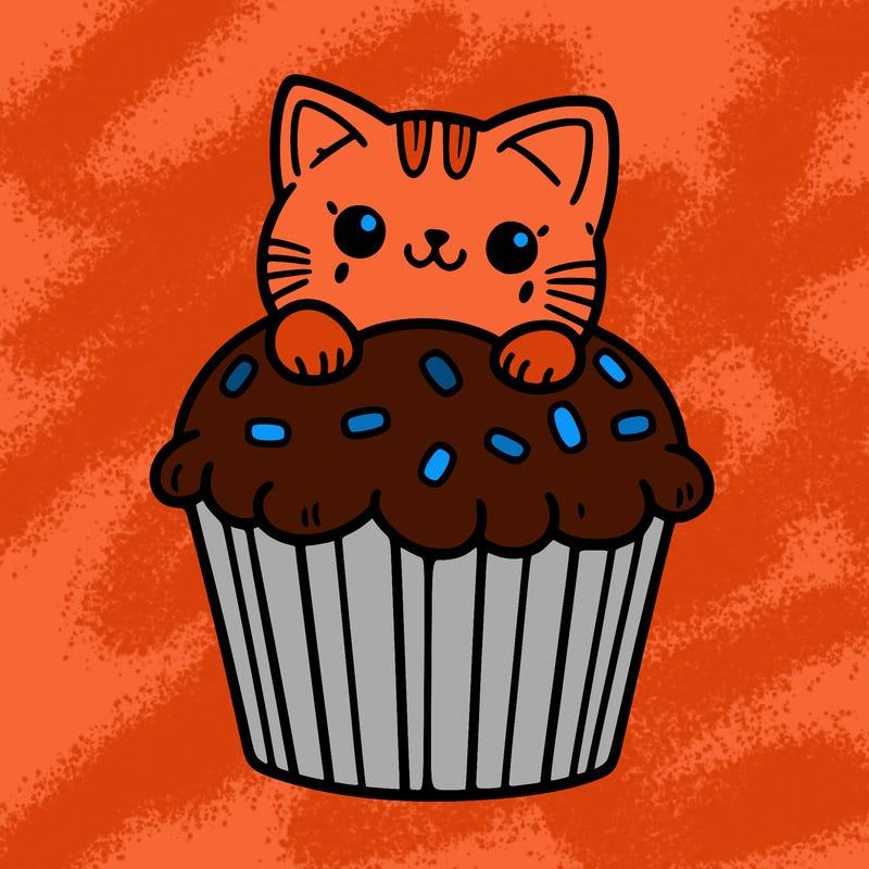 cat in a cupcake
